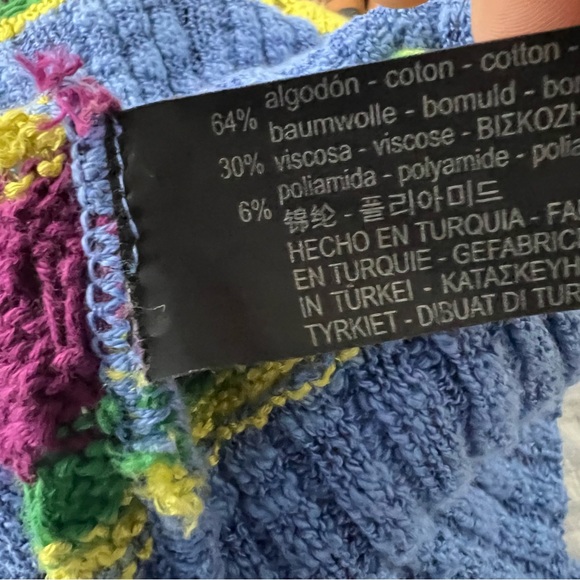 Zara Crochet Knit Sweater Striped Colorful Sz L - Picture 4 of 7